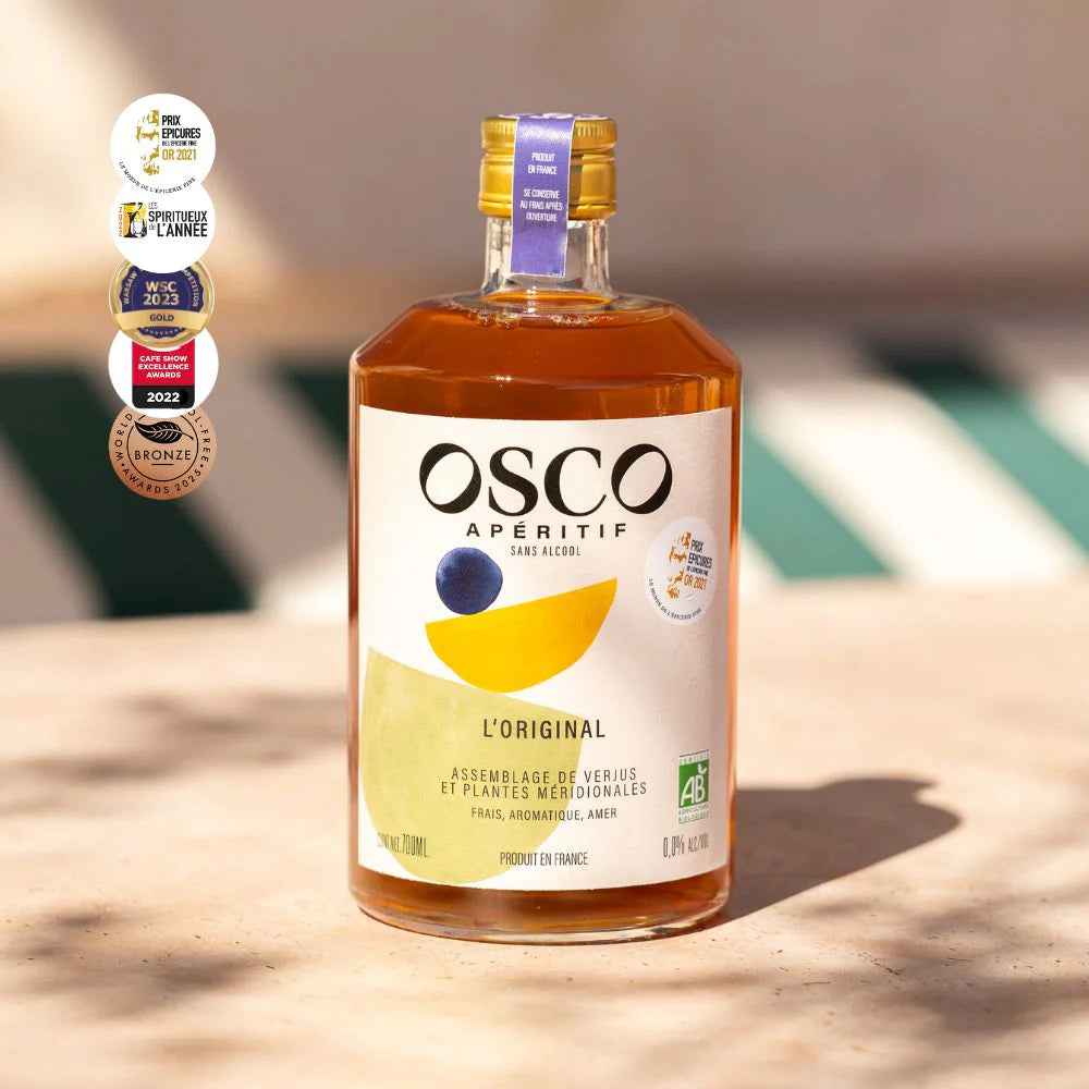 OSCO L'Original est un apéritif sans alcool, bio, peu sucré qui vous plonge sous le soleil du Midi