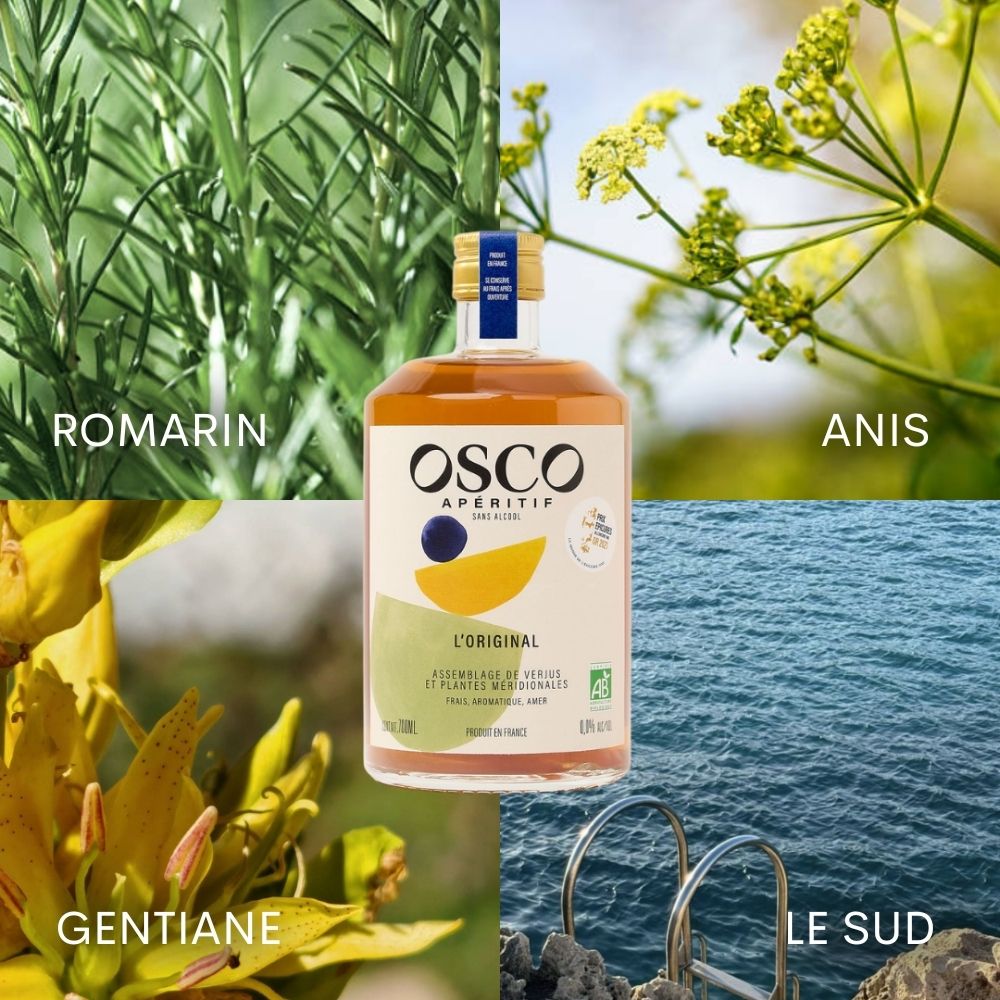 OSCO L’Original élaboré avec verjus, romarin, anis et gentiane pour un goût frais et aromatique